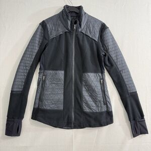 Lululemon Fleecy Keen Jacket Women's Black Full Zip High Neck Quilted details 8